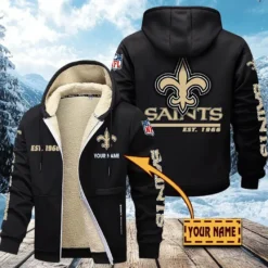 New Orleans Saints Lamb Fleece Thick Coat, All Over Print Lamb Fleece Thick Coat DTH05070525622