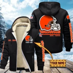 Cleveland Browns Lamb Fleece Thick Coat, All Over Print Lamb Fleece Thick Coat DTH05070525625