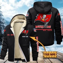 Tampa Bay Buccaneers Lamb Fleece Thick Coat, All Over Print Lamb Fleece Thick Coat DTH05070525626