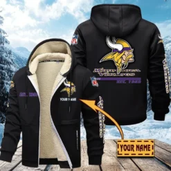 Minnesota Vikings Lamb Fleece Thick Coat, All Over Print Lamb Fleece Thick Coat DTH05070525627