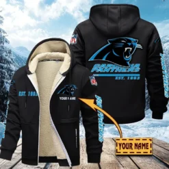 Carolina Panthers Lamb Fleece Thick Coat, All Over Print Lamb Fleece Thick Coat DTH05070525630
