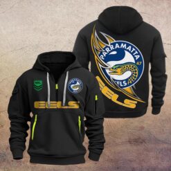 Parramatta Eels Hoodie Half Zipper, All Over Print Hoodie Half Zipper NRL13070425789