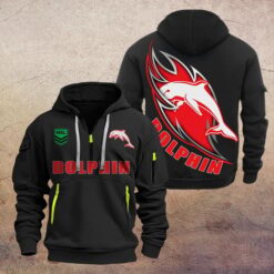 Redcliffe Dolphins Hoodie Half Zipper, All Over Print Hoodie Half Zipper NRL14070425012