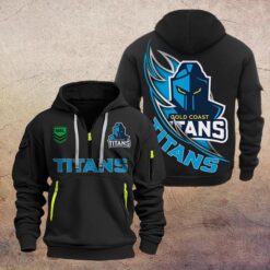 Gold Coast Titans Hoodie Half Zipper, All Over Print Hoodie Half Zipper NRL16070425678