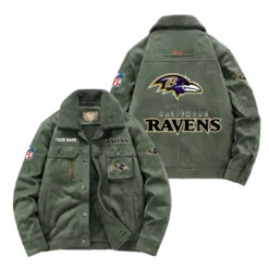 Buffalo Bills Fan Gift Padded Lapel Jacket, Jacket All Over Print For NFL Lovers, Custom Name G1A072025BR001 - Army Green