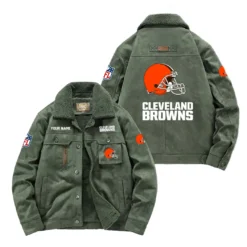 Carolina Panthers Fan Gift Padded Lapel Jacket, Jacket All Over Print For NFL Lovers, Custom Name G1A072025CB001 - Army Green