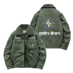 Luton Town Fan Gift Padded Lapel Jacket, Jacket All Over Print For NFL Lovers, Custom Name G1A082025LT001 - Army Green