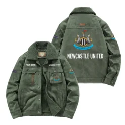 Newcastle United Fan Gift Padded Lapel Jacket, Jacket All Over Print For NFL Lovers, Custom Name G1A082025NU001 - Army Green