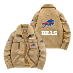 Baltimore Ravens Fan Gift Padded Lapel Jacket, Jacket All Over Print For NFL Lovers, Custom Name G1A072025BB001 - Khaki