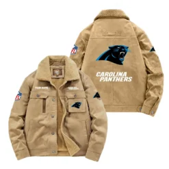 Cleveland Browns Fan Gift Padded Lapel Jacket, Jacket All Over Print For NFL Lovers, Custom Name G1A072025CP001 - Khaki