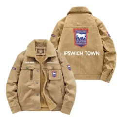 Ipswich Town Fan Gift Padded Lapel Jacket, Jacket All Over Print For NFL Lovers, Custom Name G1A082025IT001 - Khaki