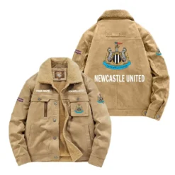 Newcastle United Fan Gift Padded Lapel Jacket, Jacket All Over Print For NFL Lovers, Custom Name G1A082025NU001 - Khaki