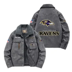 Buffalo Bills Fan Gift Padded Lapel Jacket, Jacket All Over Print For NFL Lovers, Custom Name G1A072025BR001 - Gray