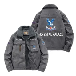 Crystal Palace Fan Gift Padded Lapel Jacket, Jacket All Over Print For NFL Lovers, Custom Name G1A082025CP001 - Gray