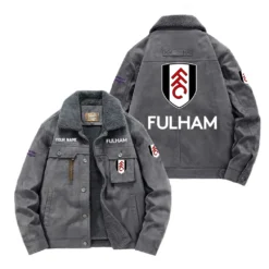 Fulham Fan Gift Padded Lapel Jacket, Jacket All Over Print For NFL Lovers, Custom Name G1A082025FH001 - Gray