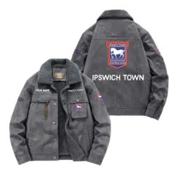 Ipswich Town Fan Gift Padded Lapel Jacket, Jacket All Over Print For NFL Lovers, Custom Name G1A082025IT001 - Gray
