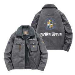 Luton Town Fan Gift Padded Lapel Jacket, Jacket All Over Print For NFL Lovers, Custom Name G1A082025LT001 - Gray