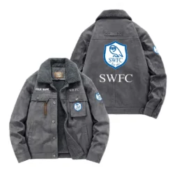 Sheffield Wednesday Fan Gift Padded Lapel Jacket, Jacket All Over Print For NFL Lovers, Custom Name G1A082025SW001 - Gray