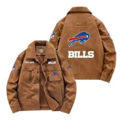 Baltimore Ravens Fan Gift Padded Lapel Jacket, Jacket All Over Print For NFL Lovers, Custom Name G1A072025BB001 - Coffee