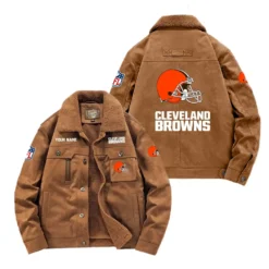 Carolina Panthers Fan Gift Padded Lapel Jacket, Jacket All Over Print For NFL Lovers, Custom Name G1A072025CB001 - Coffee