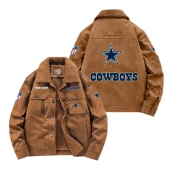 Denver Broncos Fan Gift Padded Lapel Jacket, Jacket All Over Print For NFL Lovers, Custom Name G1A072025DC001 - Coffee