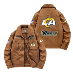 Los Angeles Chargers Fan Gift Padded Lapel Jacket, Jacket All Over Print For NFL Lovers, Custom Name G1A072025LAR001 - Coffee