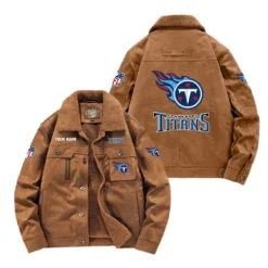 Tennessee Titans Fan Gift Padded Lapel Jacket, Jacket All Over Print For NFL Lovers, Custom Name G1A072025TT001 - Coffee