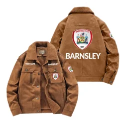 Barnsley Fan Gift Padded Lapel Jacket, Jacket All Over Print For NFL Lovers, Custom Name G1A082025BS001 - Coffee