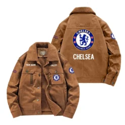 Chelsea Fan Gift Padded Lapel Jacket, Jacket All Over Print For NFL Lovers, Custom Name G1A082025CS001 - Coffee