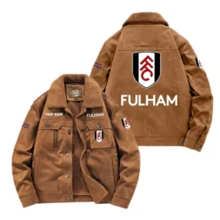 Fulham Fan Gift Padded Lapel Jacket, Jacket All Over Print For NFL Lovers, Custom Name G1A082025FH001 - Coffee