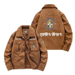 Luton Town Fan Gift Padded Lapel Jacket, Jacket All Over Print For NFL Lovers, Custom Name G1A082025LT001 - Coffee