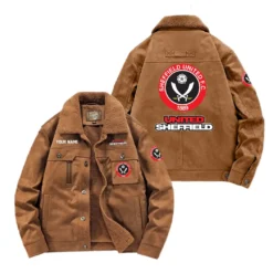 Sheffield United Fan Gift Padded Lapel Jacket, Jacket All Over Print For NFL Lovers, Custom Name G1A082025SU001 - Coffee
