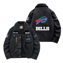 Baltimore Ravens Fan Gift Padded Lapel Jacket, Jacket All Over Print For NFL Lovers, Custom Name G1A072025BB001 - Black