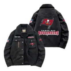Tampa Bay Buccaneers Fan Gift Padded Lapel Jacket, Jacket All Over Print For NFL Lovers, Custom Name G1A072025TBB001 - Black