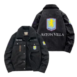 Aston Villa Fan Gift Padded Lapel Jacket, Jacket All Over Print For NFL Lovers, Custom Name G1A082025AV001 - Black