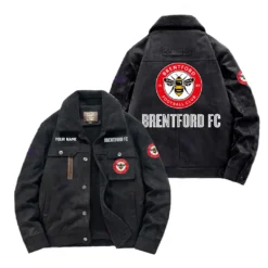 Brentford Fan Gift Padded Lapel Jacket, Jacket All Over Print For NFL Lovers, Custom Name G1A082025BF001 - Black