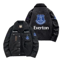 Everton Fan Gift Padded Lapel Jacket, Jacket All Over Print For NFL Lovers, Custom Name G1A082025ET001 - Black