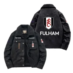 Fulham Fan Gift Padded Lapel Jacket, Jacket All Over Print For NFL Lovers, Custom Name G1A082025FH001 - Black