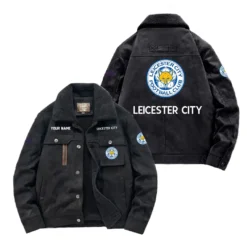 Leicester City Fan Gift Padded Lapel Jacket, Jacket All Over Print For NFL Lovers, Custom Name G1A082025LC001 - Black