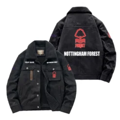 Nottingham Forest Fan Gift Padded Lapel Jacket, Jacket All Over Print For NFL Lovers, Custom Name G1A082025NF001 - Black