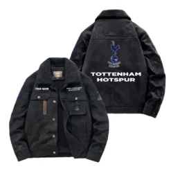 Tottenham Hotspur Fan Gift Padded Lapel Jacket, Jacket All Over Print For NFL Lovers, Custom Name G1A082025TH001 - Black