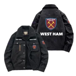 West Ham United Fan Gift Padded Lapel Jacket, Jacket All Over Print For NFL Lovers, Custom Name G1A082025WHU001 - Black